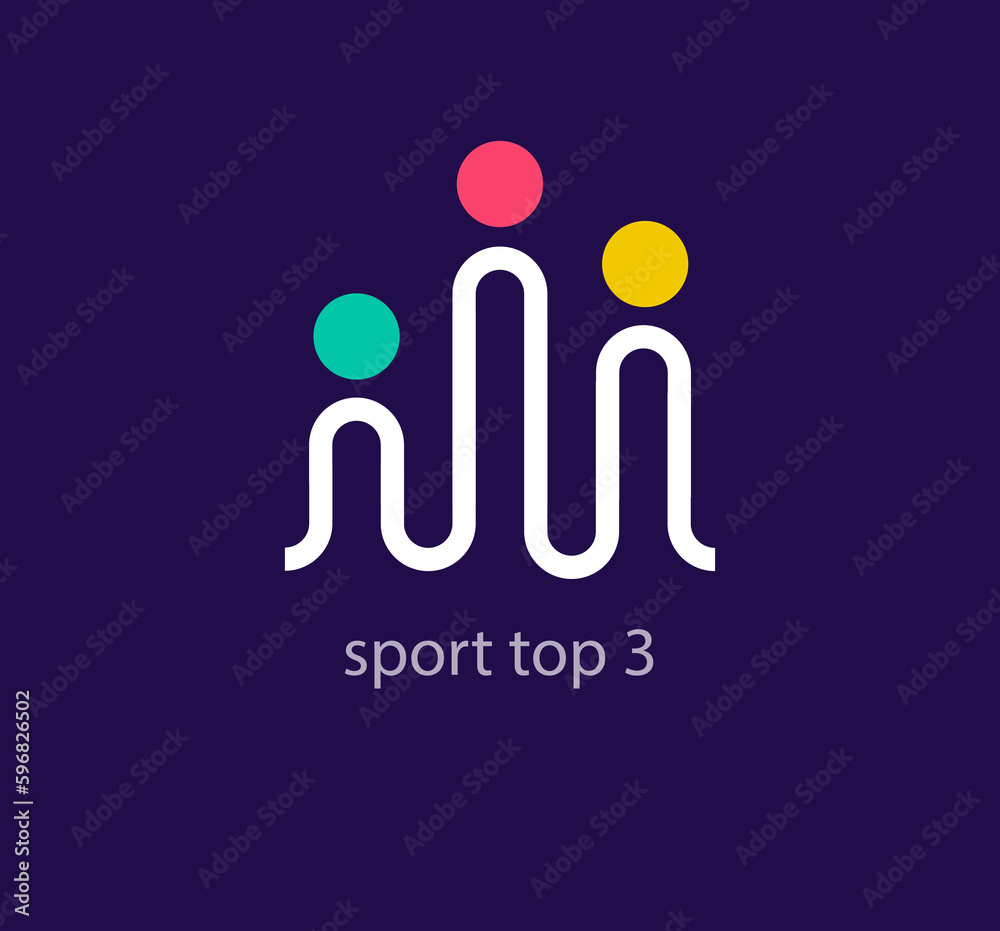 Modern abstract team top 3 logo icon. Unique design color transitions. Linear competition winner logo template. vector. Modern abstract team top 3 logo icon. Unique design color transitions. Linear competition winner logo template. vector.