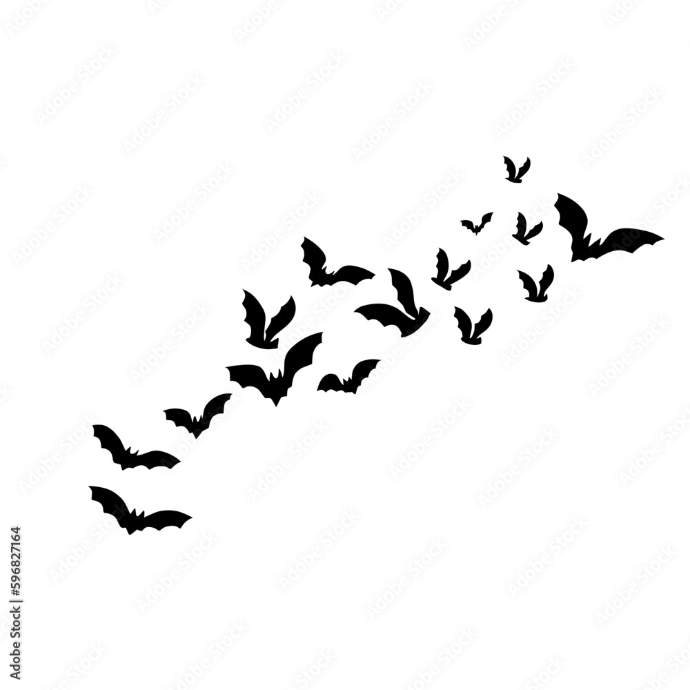 silhouettes of flying bats Stock Vector | Adobe Stock