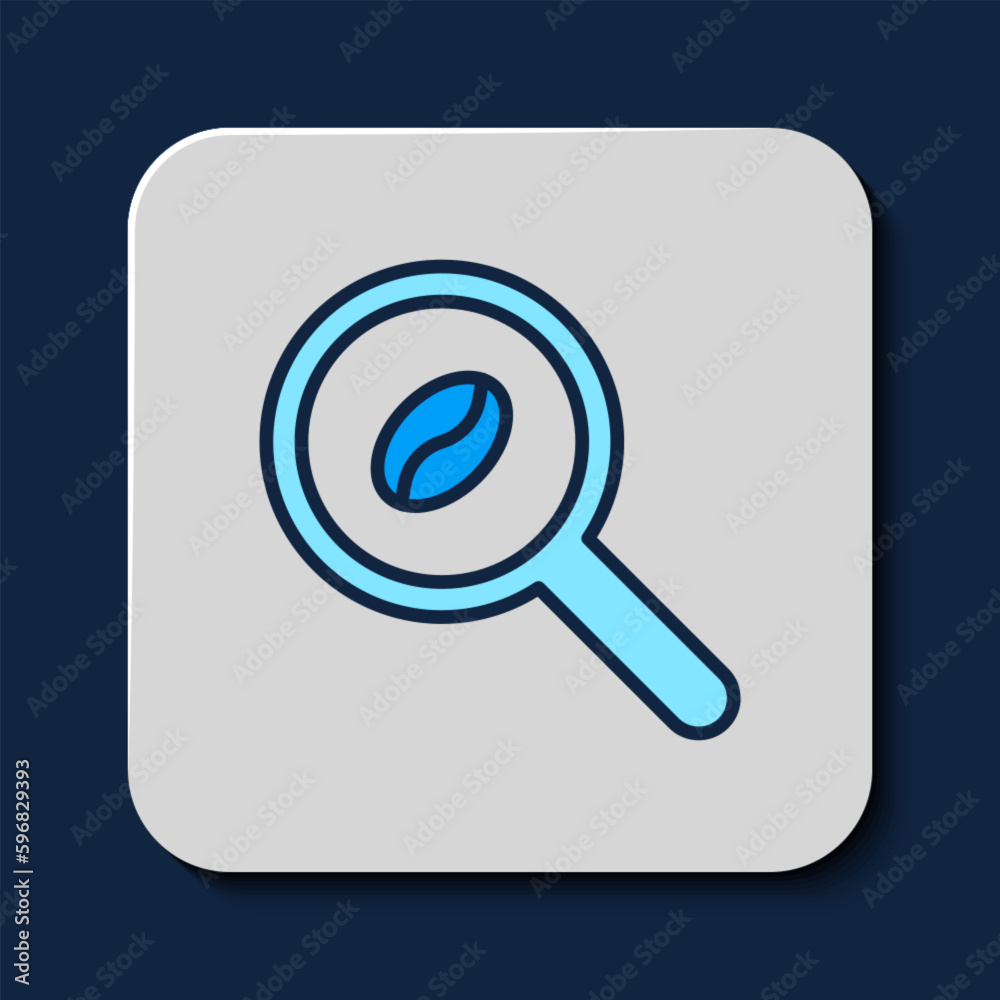Filled outline Selection coffee beans icon isolated on blue background. Vector Filled outline Selection coffee beans icon isolated on blue background. Vector