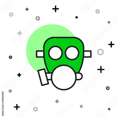Filled outline Gas mask icon isolated on white background. Respirator sign. Vector
