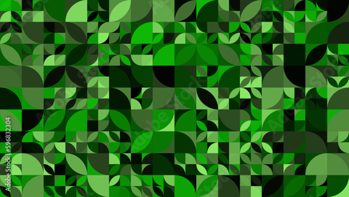 Geometric background pattern of fresh green natural leave and leaf. Vector file.