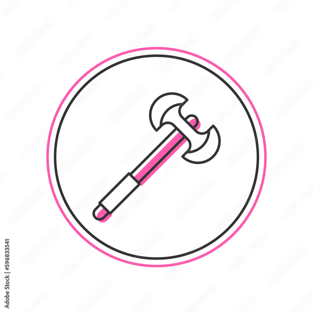 Filled outline Medieval poleaxe icon isolated on white background. Vector Filled outline Medieval poleaxe icon isolated on white background. Vector