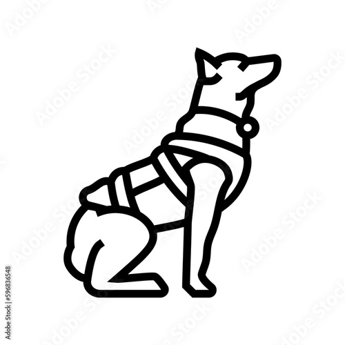 police dog crime line icon vector illustration