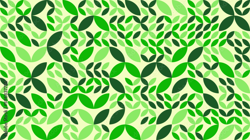 Geometric background pattern of fresh green natural leave and leaf. Vector file. Geometric background pattern of fresh green natural leave and leaf. Vector file.