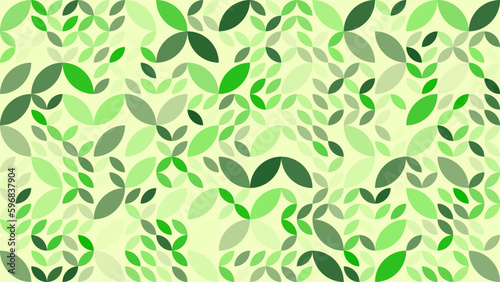 Geometric background pattern of fresh green natural leave and leaf. Vector file.