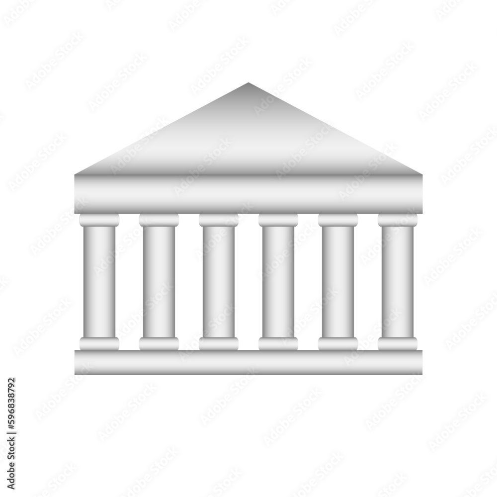 Obraz premium Bank icon on white.