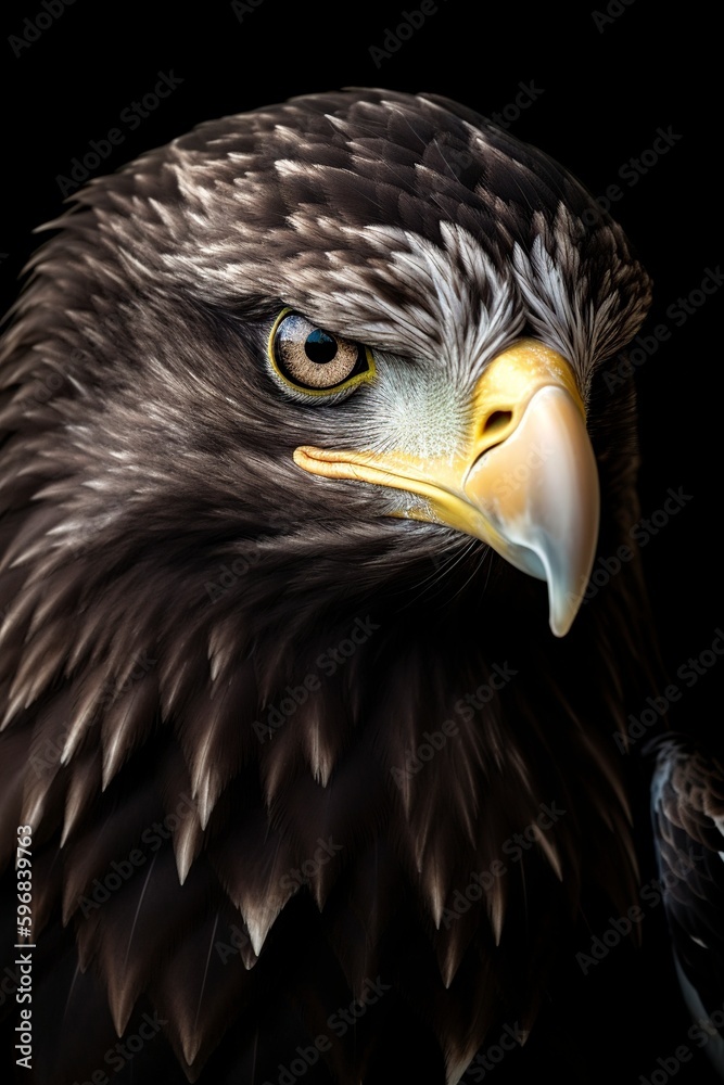 Fototapeta premium illustration, intense eagle, generative ai