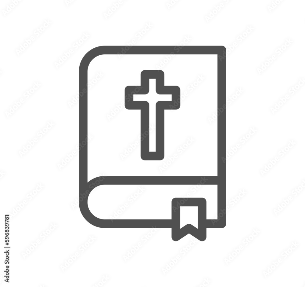 Religion symbols related icon outline and linear vector.
