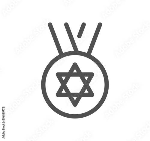 Religion symbols related icon outline and linear vector.