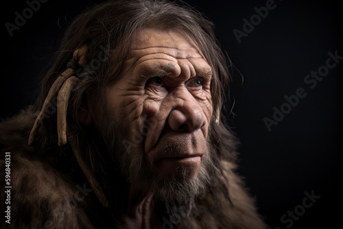 illustration, a neanderthal, generative ai