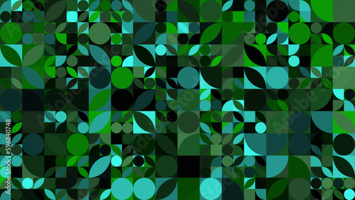 Geometric background pattern of fresh green natural leave and leaf. Vector file.