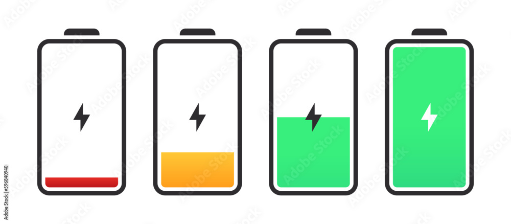 Device charging icons. Phone charge simple illustration. Vector scalable graphics Device charging icons. Phone charge simple illustration. Vector scalable graphics