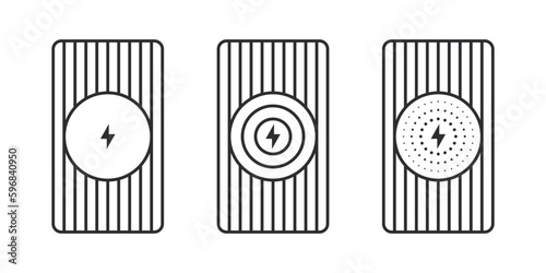 Wireless charging station. Contactless charger. Phone charge simple illustration. Vector scalable graphics