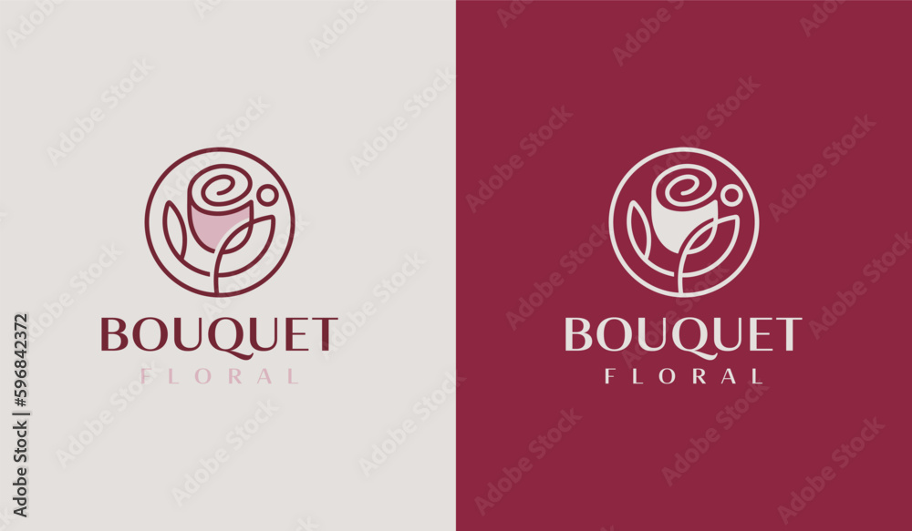 Rose Leaf Flower Plant Logo. Universal creative premium symbol. Vector sign icon logo template. Vector illustration Rose Leaf Flower Plant Logo. Universal creative premium symbol. Vector sign icon logo template. Vector illustration