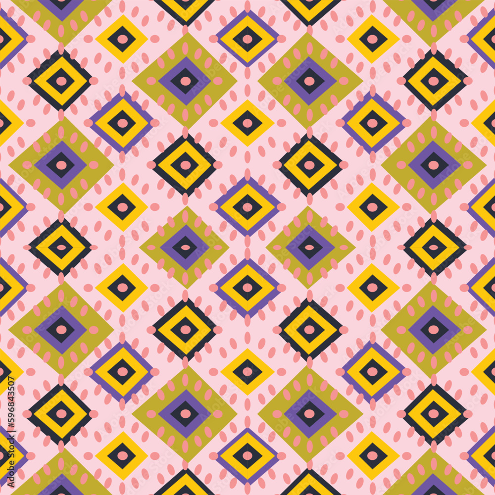 Abstract tribal seamless pattern. Vector textile design. 