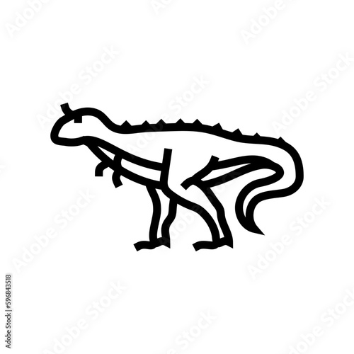carnotaurus dinosaur animal line icon vector illustration