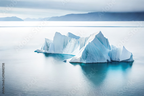 Iceberg aerial view, generative ai