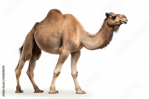 illustration, camel isolated on white background, ai generative