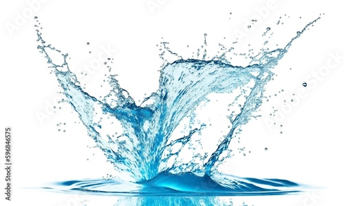 Water splash isolated on white transparent background (Generative AI)