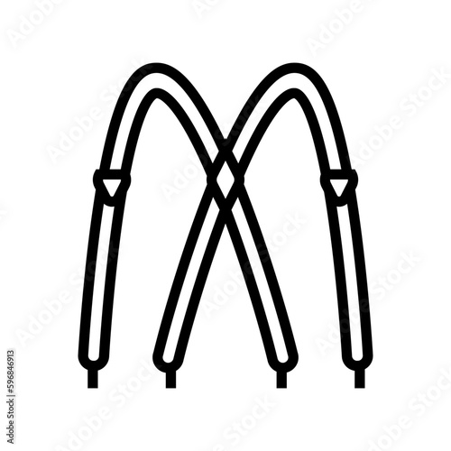 suspenders hipster retro line icon vector illustration