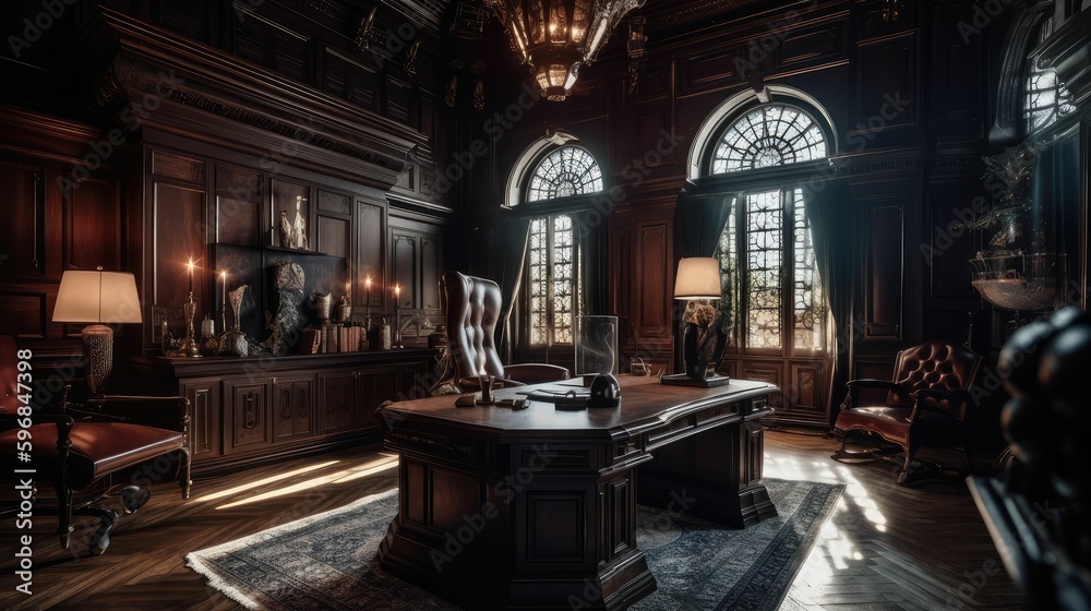 Gothic Office Design with a Modern Twist using Generative AI