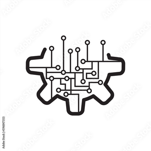 mechatronic icon, technology future, machine and electrical engineering 