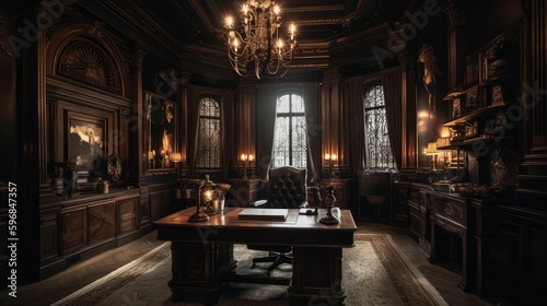 The Dark Side of Office Design: Incorporating Gothic Elements with Generative AI