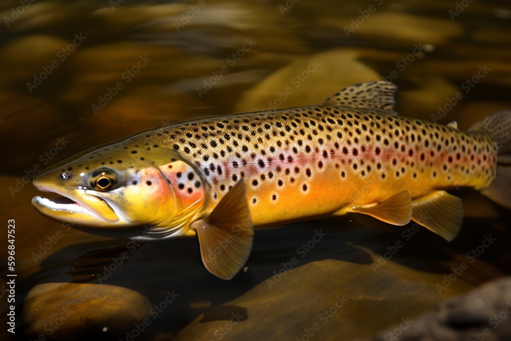 illustration, an amazing trout, ai generative. illustration, an amazing trout, ai generative.
