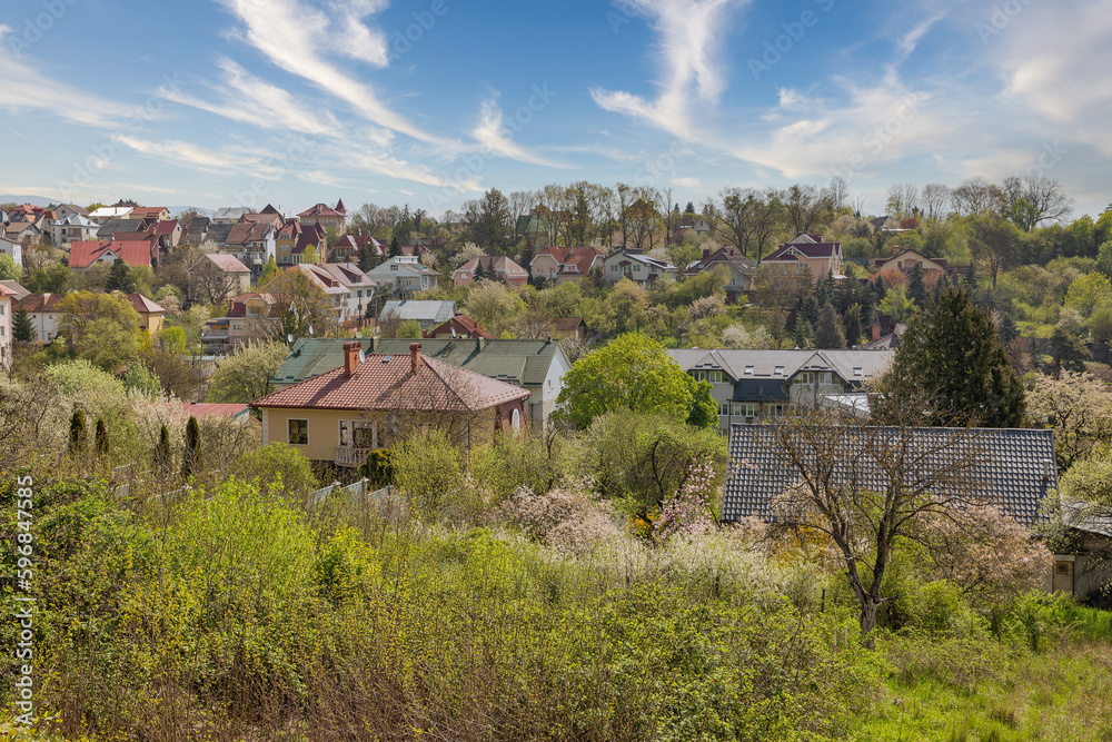 Uzhhorod suburb cityscape, Ukraine.