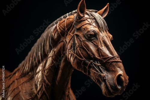 Muscular system of a horse's anatomy. Generative AI