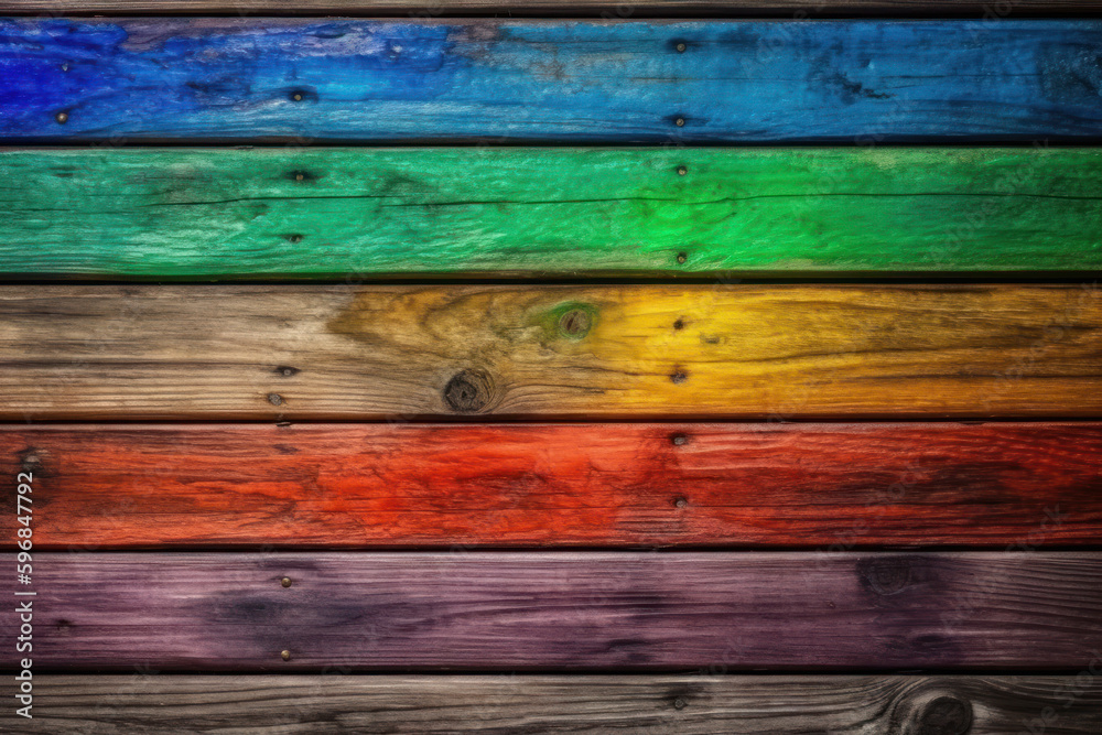 Rainbow Wooden Planks Background Rainbow Wooden Planks Background
