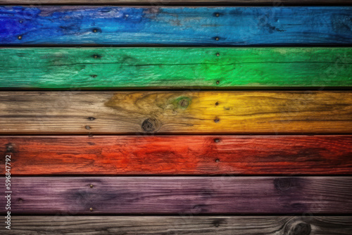 Rainbow Wooden Planks Background