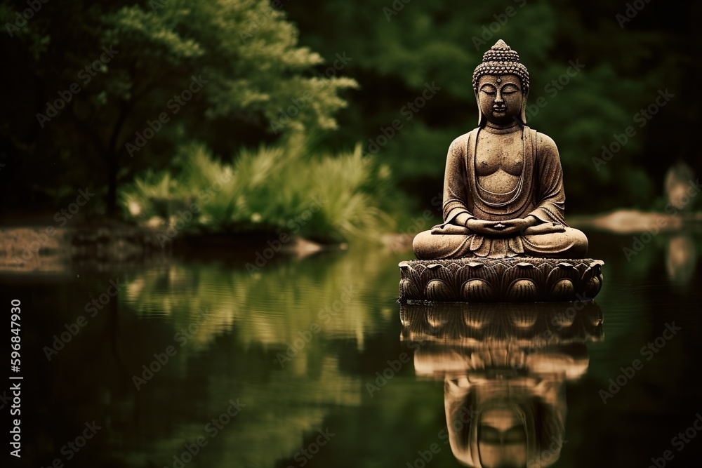 Zen Buddhism Statue for Inner Peace - created with generative AI