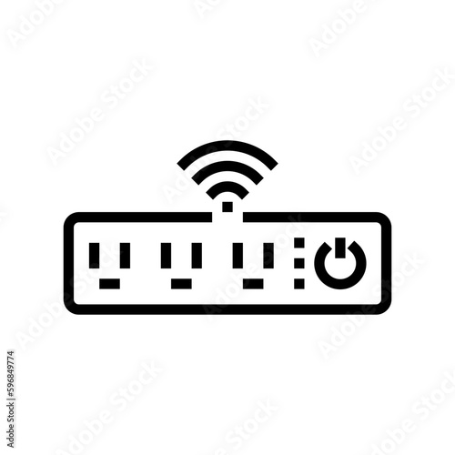smart power strip home line icon vector illustration