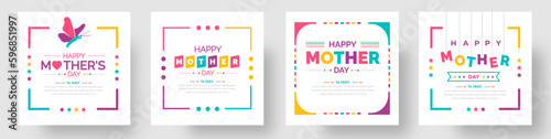 happy mother day social media post banner design or background design template set.
