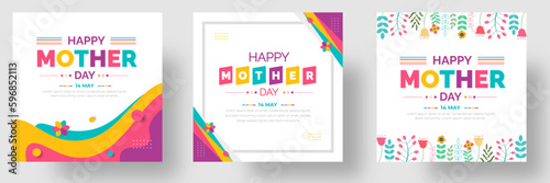 happy mother day social media post banner design or background design template set.