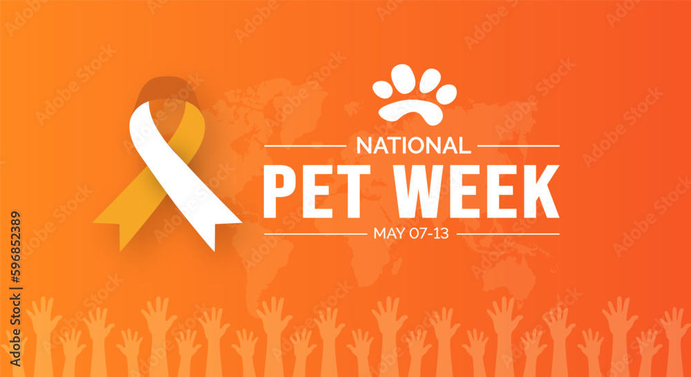 National Pet Week background or banner design template celebrated in may - obrazy, fototapety, plakaty 