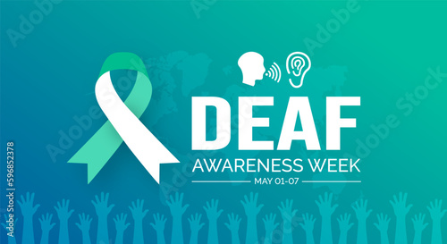 Deaf Awareness Week background or banner design template celebrated in may