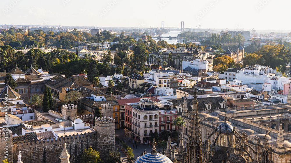 Cathedral Tower view of the city of Seville