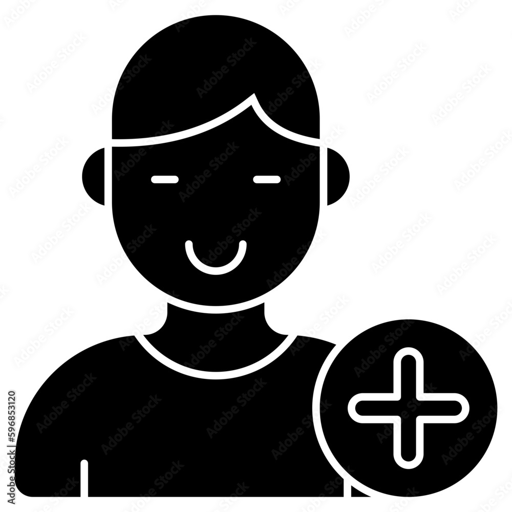 A unique design icon of add friend 