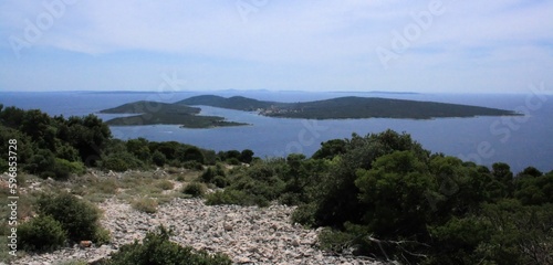 view over the sea and islands  island Losinj  Croatia