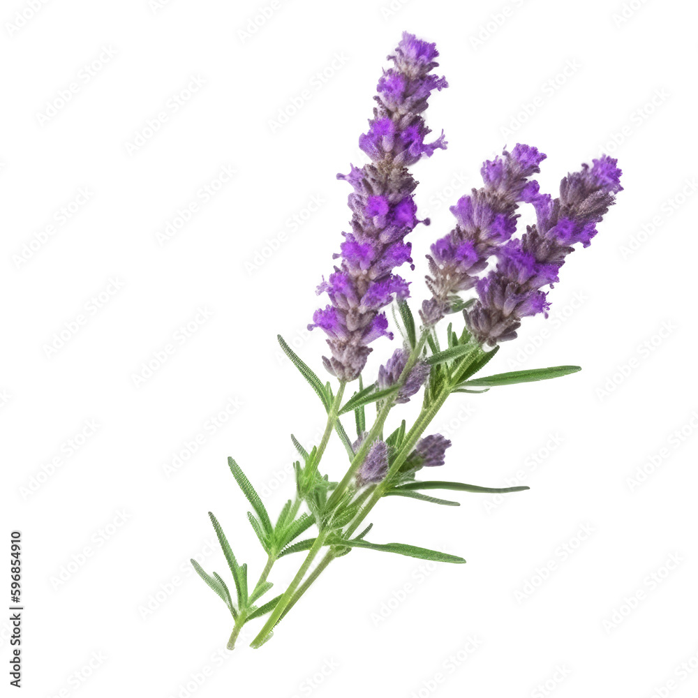 Lavender flower isolated. Illustration AI Generative Lavender flower isolated. Illustration AI Generative
