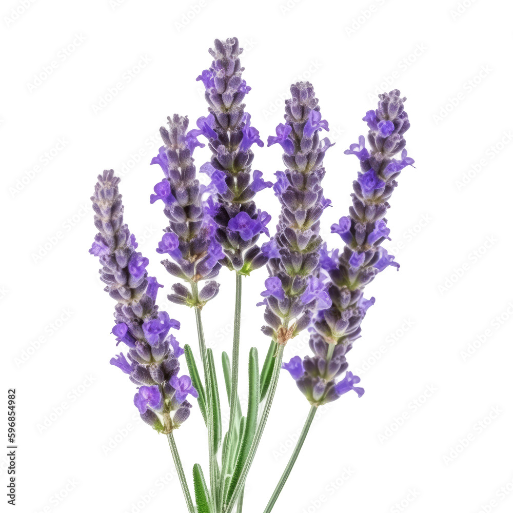 Lavender flower isolated. Illustration AI Generative Lavender flower isolated. Illustration AI Generative
