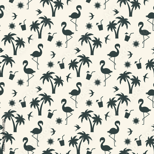 seamless pattern with palm trees © Olga