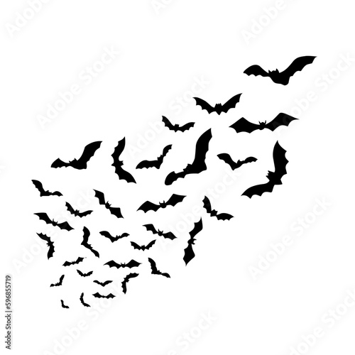 Halloween bats silhouettes vector 