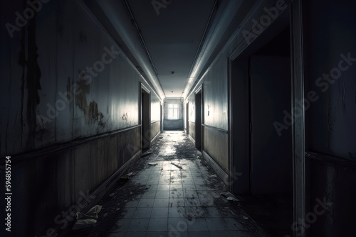abandoned dark corridor generative ai 