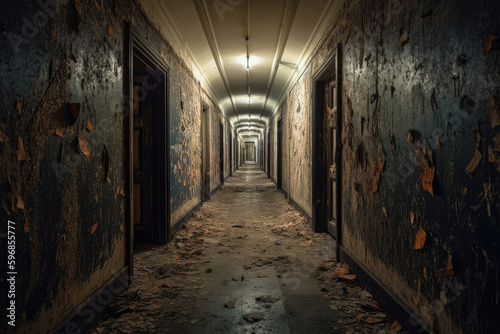 abandoned dark corridor generative ai  © warpaintcobra