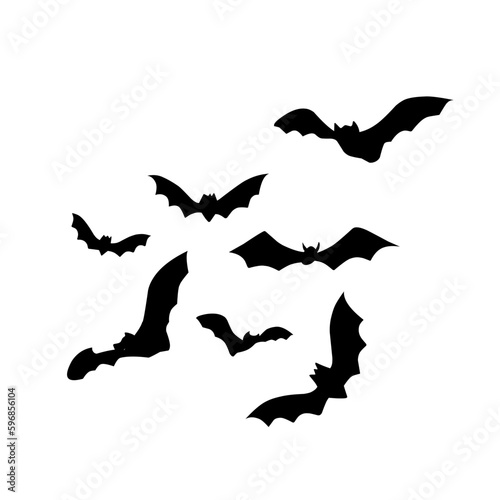 Halloween bats silhouettes vector 