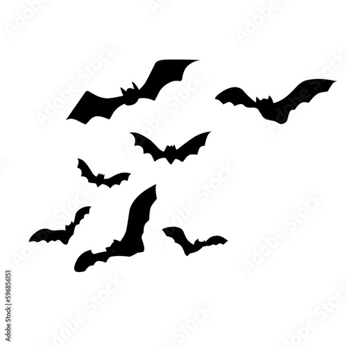 Halloween bats silhouettes vector 