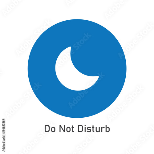 Do Not Disturb Icon . DND Icon Vector Image Illustration . Mobile Phone Icon